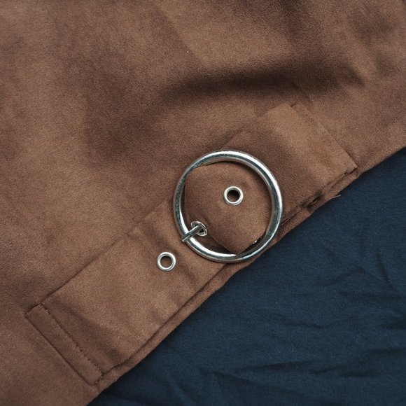 Petite Faux Suede Buckle Detail Crop Top - Picture 3 of 5